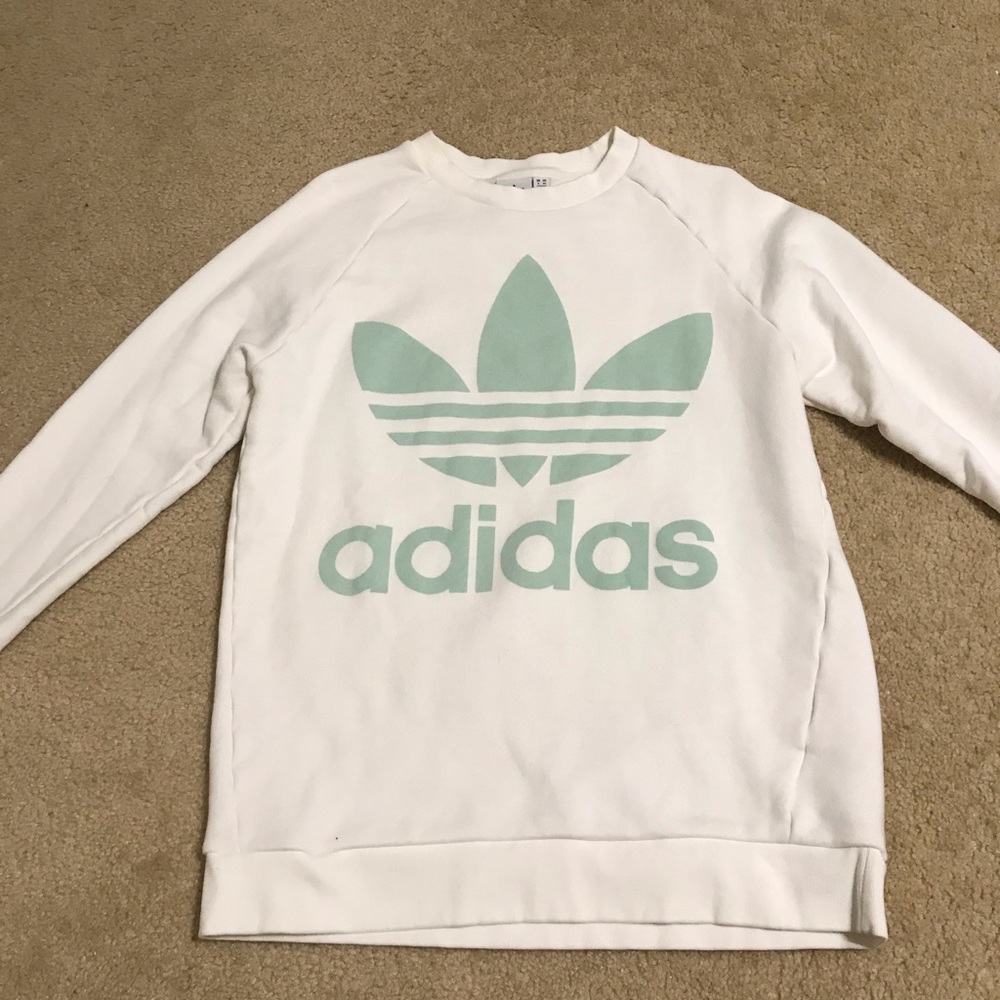 Adidas crewneck green logo oversized